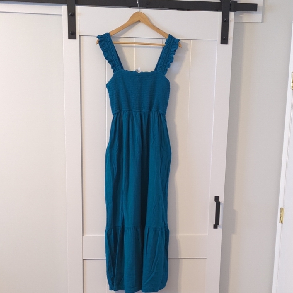 Soma Teal Sleeveless Maxi Dress with Built In Bra